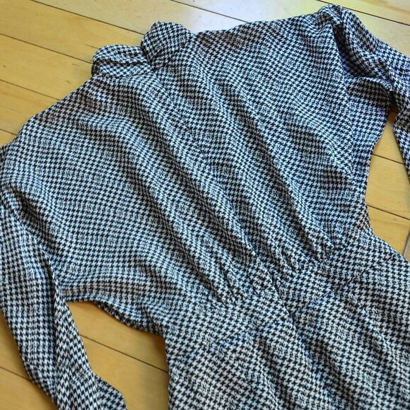 Joie Black & White Houndstooth ANASTASIA Dress Size 6 - Picture 11 of 13
